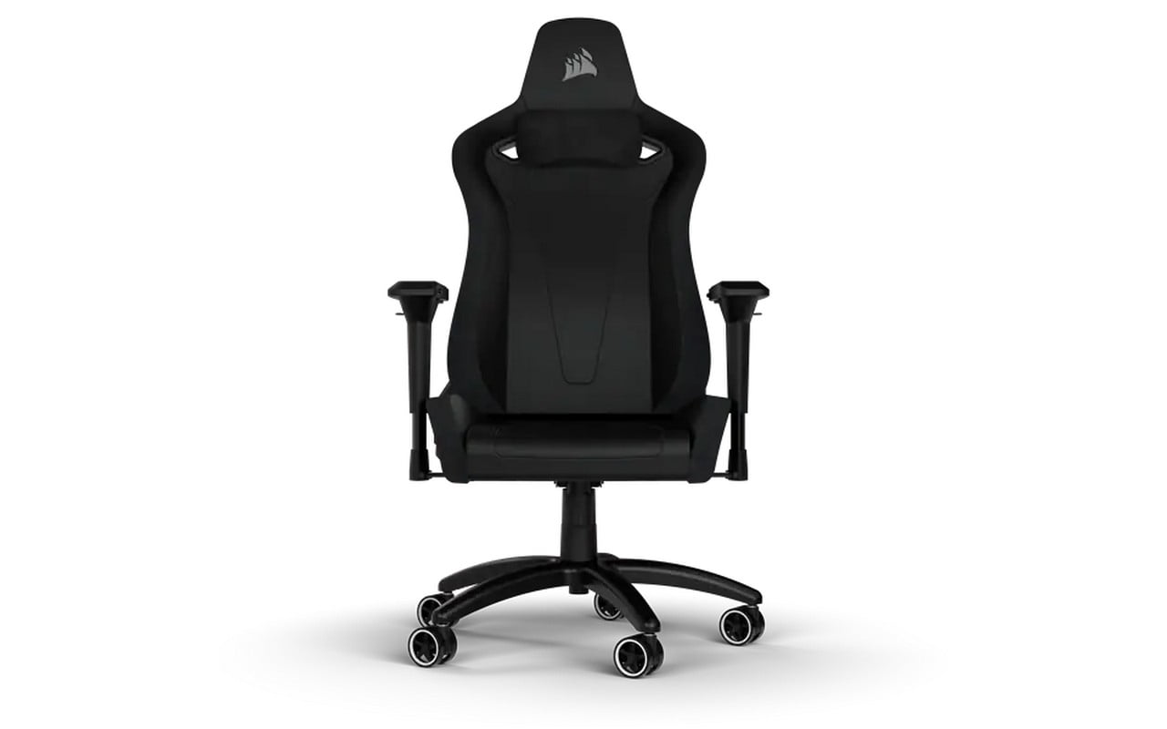 Corsair TC200 Gaming Chair Plush Leatherette Black/Black — Network