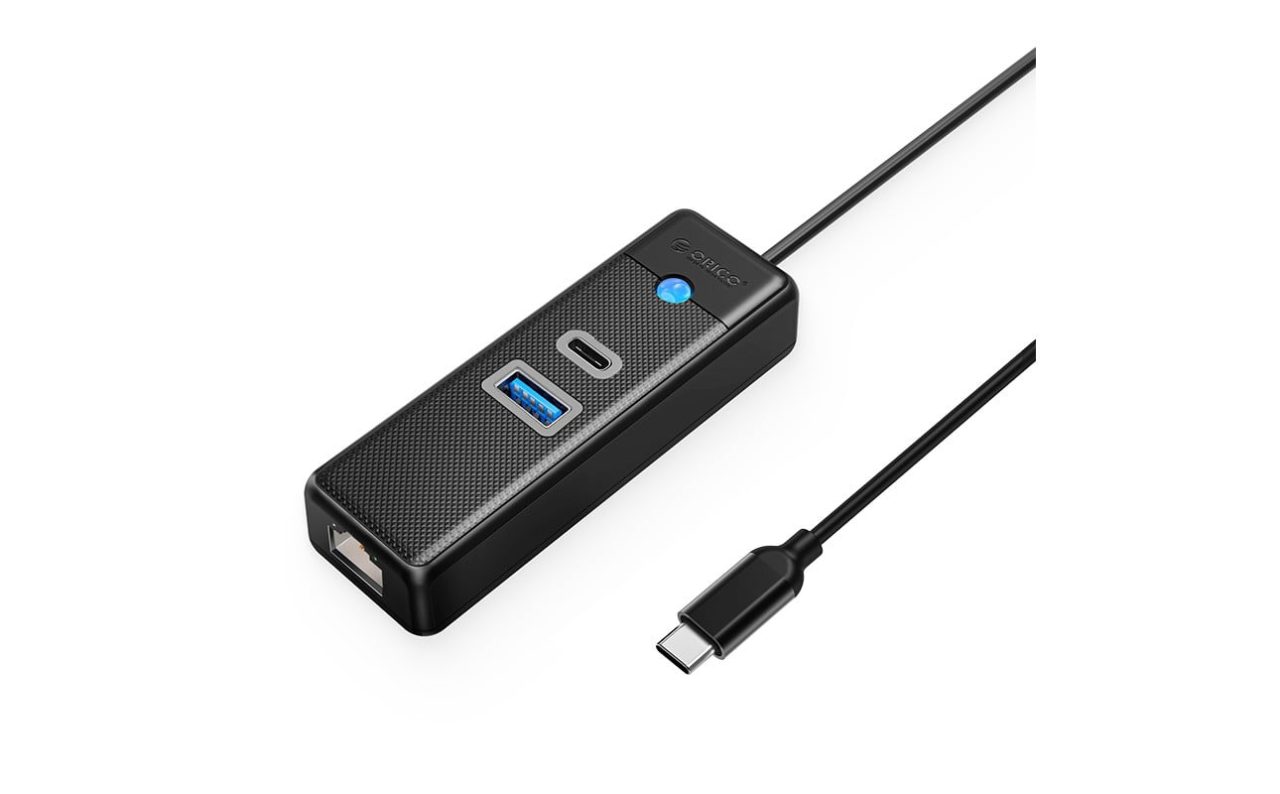 Orico 3 Port Type-C Hub | 1x USB 3.0 | 1x Type-C | 1x RJ45 Gigabit Ethernet | 50cm