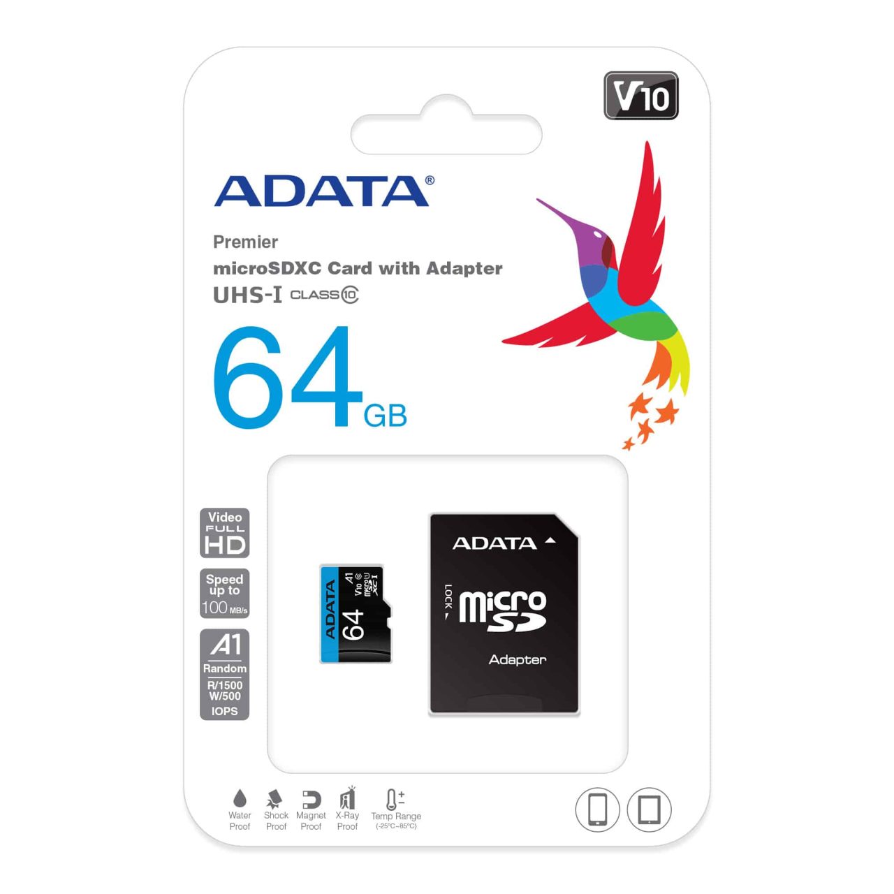 Adata 64GB Premier MicroSDXC/SDHC UHS-I Class10 Your Card To Better Mobile Storage