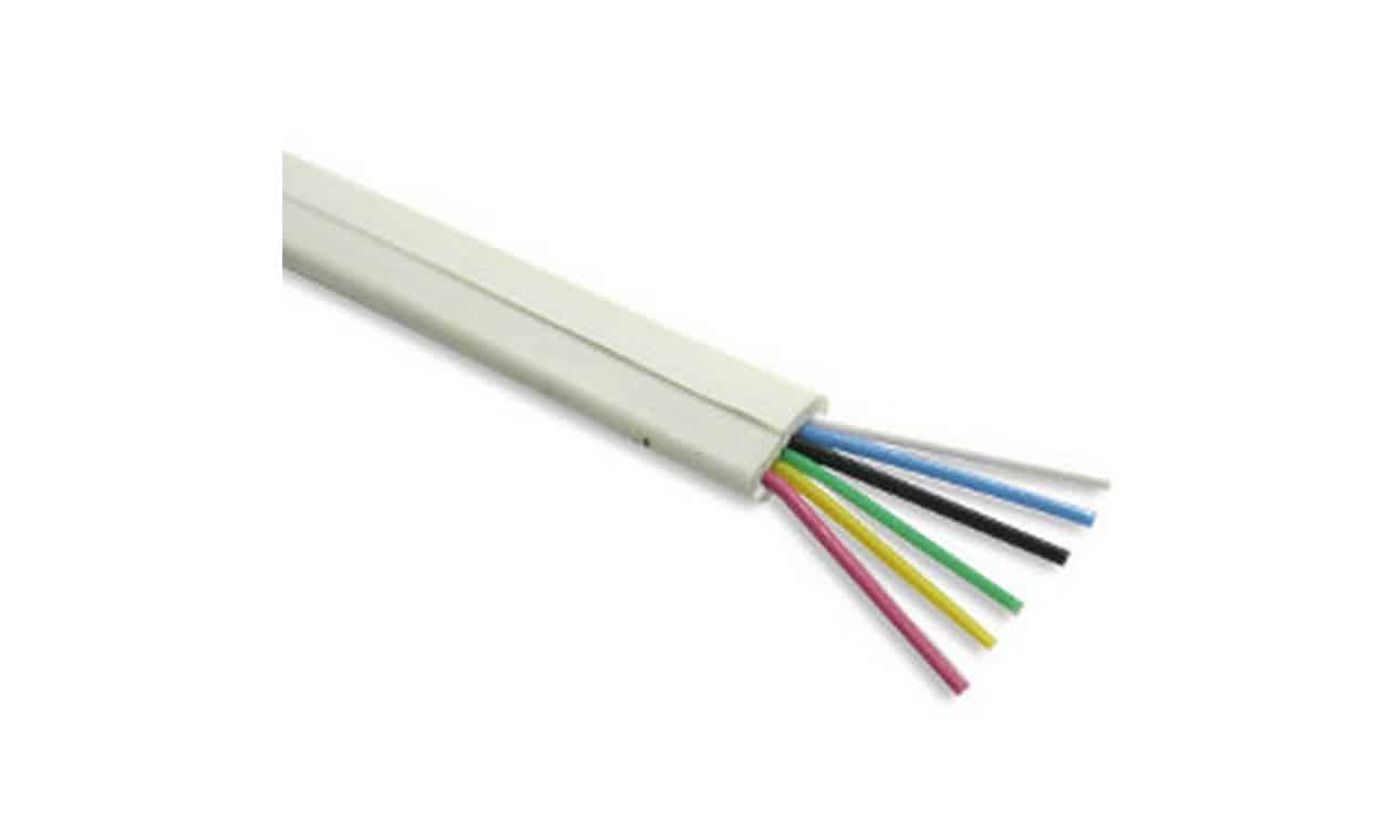 Flat Modular Cable 2 Pair Ivory Flat Modular Cable for RJ11 Connectors, 4 Wire — Network ...