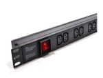 Acconet Power Distribution Unit, 1U, 6 way Female Kettle Cord, Black, With Switch, 2 Meter Cable SA