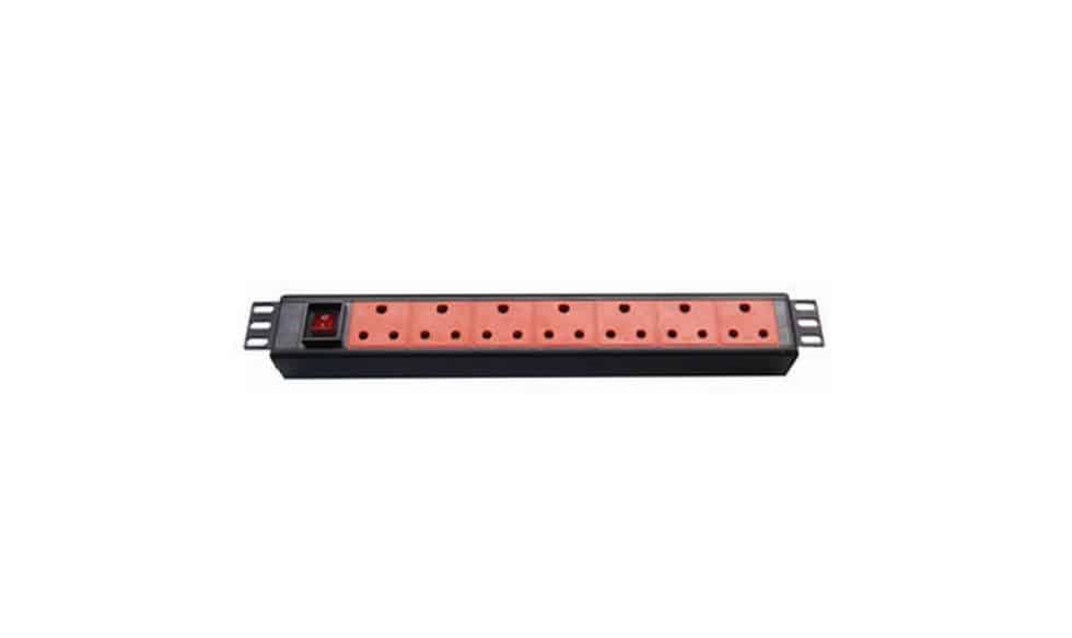 Power Distribution Unit, 1U, 7 way 3 Pin SA plug, Black, With Switch, 2 ...