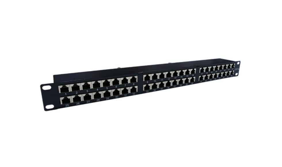 Acconet 48 Port RJ45 Patch Panel, 2U , Black — Network Computer Wireless