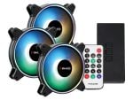 PCBuilder Tempest Chill Fan Kit 3x120MM Dual Glow ARGB Fan + Controller + RF Remote
