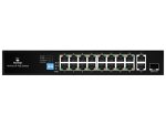 Scoop 16 Port Fast Ethernet AI PoE 150W 2 Gigabit 1SFP Switch
