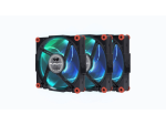 In Win Aurora RGB LED 120mm Fans x3 + PWM Controller & Remote - Black/Red