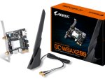 Gigabyte WBAX200 WiFi 6E Realtek RTL8852CE 2x2 MIMO Tri-Band 6GHz PCIe 4.0 1x Desktop PC Network Adapter