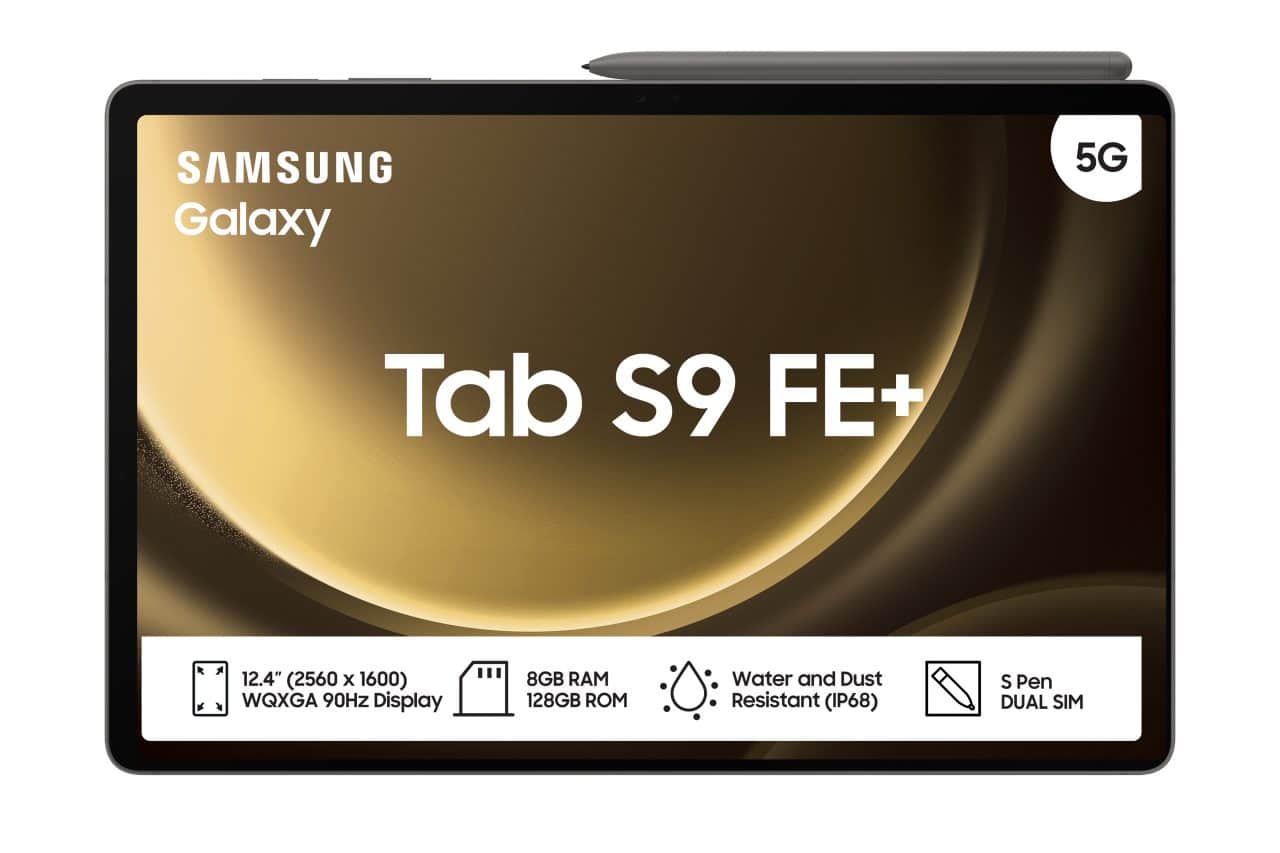Samsung Galaxy Tab S9 FE+ 5G; 12.4'' TFT 2560 x 1600; 90Hz; 8GB+128GB; Expandable Storage (MicroSD); Nano Dual Sim