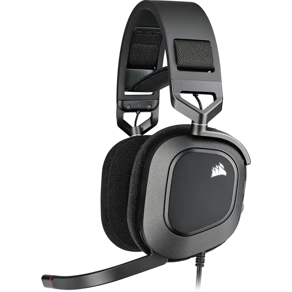 Corsair HS80 RGB USB Premium Gaming Headset with Dolby Audio 7.1 Surround Sound (Broadcast-Grade Omni-Directional Microphone, Memory Foam Earpads, High-Fidelity Sound, Durable Construction) White