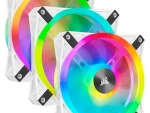 Corsair iCUE QL120 RGB 120mm PWM Triple Fan with Lighting Node CORE - White