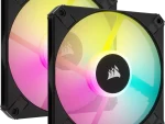 Corsair iCUE AF120 RGB SLIM 120mm PWM Fluid Dynamic Bearing Fan — Black Twin Pack