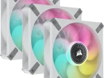 Corsair iCUE ML120 RGB ELITE Premium 120mm PWM Magnetic Levitation Fan — White Triple Fan Kit with iCUE Lighting Node CORE