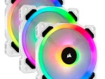 Corsair LL120 RGB 120mm Dual Light Loop White RGB LED PWM Fan — Triple Pack with Lighting Node PRO