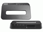 Choiix - Mini Air-Through Notebook Cooling Pad 10 Inch with USB Hub - Black