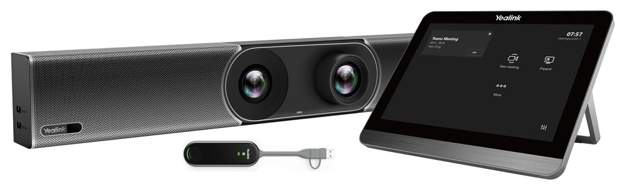 Yealink A30 All-In-One Android Video Bar For Teams - A30 Video Bar, CTP18 Touch Console, PoE Power Adapter, WPP30 (Wiresless Content Sharing And BYOD), Wall Mount Brackets And Cables