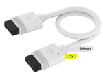 Corsair iCUE Link Cable; 2x 200mm with Straight connectors; White