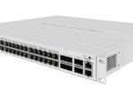 MikroTik Cloud Router Switch CRS354-48P-4S+2Q+RM, 48x GB RJ45 LAN (all PoE-out), 4x 10G SFP+ cages, 2x 40G QSFP+ cages, RouterOS L5, 1U rackmount enclosure, 750W PSU