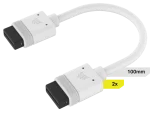 Corsair iCUE LINK Cable, 2x 100mm with Straight connectors, White