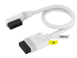 Corsair iCUE LINK Cable, 2x 200mm with Straight/Slim 90° Connectors, White