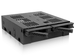 Icy Dock ExpressCage MB322SP-B Dual 2.5” SATA/SAS HDD/SSD to 5.25” Mobile Rack
