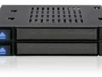 Icydock MB522SP-B Black Mobile Rack for up to 2x 9.5mm 2.5" SATA6G /SAS .