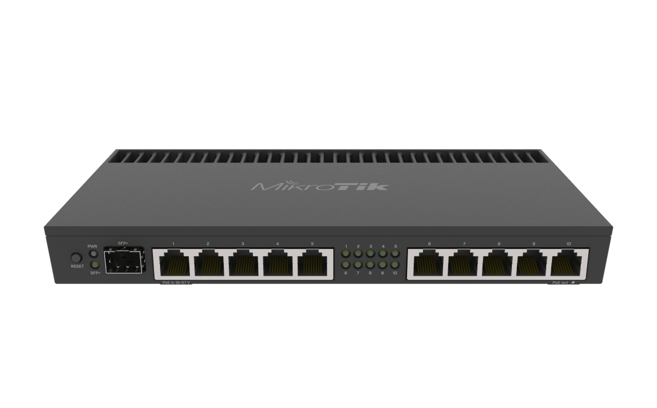 MikroTik RouterBOARD RB4011iGS+, 10x GB LAN, 1x SFP+ port, RouterOS L5, desktop case, rACkmount ears, PSU