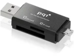 PQi Connect 208 Black Flash Drive Type OTG Reader for SDHC/SDXC+ microSDHC/SDXC