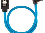 Corsair Premium Sleeved SATA 6Gbps 30cm 90° Connector Cable — Blue