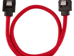 Corsair Premium Sleeved SATA 6Gbps 30cm 90° Connector Cable — Red