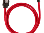 Corsair Premium Sleeved SATA 6Gbps 60cm 90° Connector Cable — Red