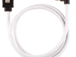 Corsair Premium Sleeved SATA 6Gbps 60cm 90° Connector Cable — White