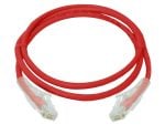 Acconet CAT6 UTP Flylead, 1 Meter, Straight, Stranded Cable, Moulded Boots and Plugs, Red