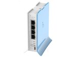 MikroTik hAP lite, 4x LAN, built-in 2.4GHz 802.11b/g/n 2x2 two chain wireless with integrated antennas, tower case, PSU