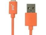 PQI - Apple Certified 90cm Flat Cable Length Lightning 8-Pin Syncing and Charging - Orange