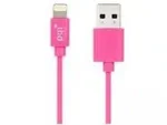 PQI - Apple Certified 90cm Flat Cable Length Lightning 8-Pin Syncing and Charging - Pink