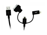 PQI i-Cable Multi-Plug Apple MFi-Certified - 90cm - Black