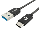 Rocka Blitz series USB Type C to USB v3.0 cable 1.5 meter - black metal flexi cable