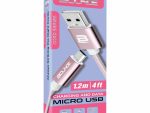 Bounce Cord series Micro USB cable braided 1.2meter - rose gold