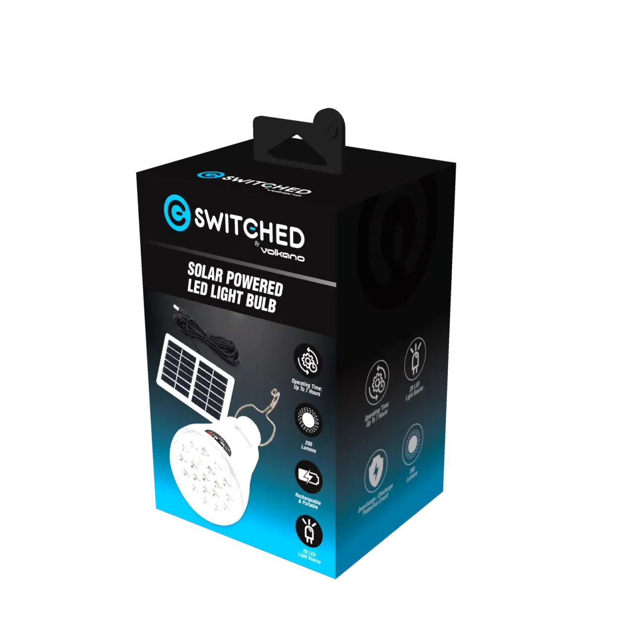 Switched Solar Powered LED Light Bulb Solar Panel Included