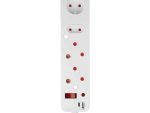 Switched 4Way Medium Surge Multiplug 05M with Type C + USB White