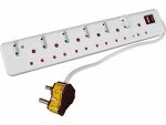 Switched High Surge 12 Way Multiplug 0.5M - White