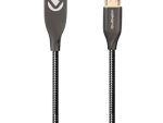 Volkano Iron Series Round Metallic Spring Micro USB Cable 1.2m - Black