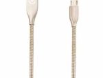 Volkano Iron Series Round Metallic Spring Micro USB Cable 1.2m - Champagne Gold