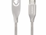 Volkano Iron Series Round Metallic Spring Micro USB Cable 1.2m - Silver
