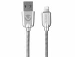 Volkano Iron Series Round Metallic Spring MFI Lightning Cable 6ft - Silver