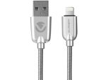 Volkano Iron Series Round Metallic Spring MFI Lightning Cable 1.2m - Silver