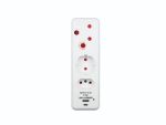 Switched 3 Way Medium Surge adaptor Shuko with type C + USB