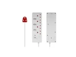 Switched High Surge 8 Way Multiplug  0.5M - White