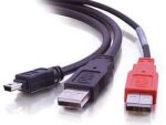 Usb 2.0 type A to Mini Usb - 1m - with 2 x USB2.0