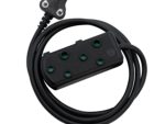 Switched 20m SBS Extension Cable/Cord/Lead Multiplug - Light Duty - Black